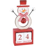 Dekoratief | Kalender sneeuwman, rood/wit, hout, 8x3x21cm | A225172 Dekoratief | Kalender sneeuwman, rood/wit, hout, 8x3x21cm | A225172