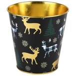 Dekoratief | Bloempot rond 'Reindeer', metaal, 13x13cm | A225596 Dekoratief | Bloempot rond 'Reindeer', metaal, 13x13cm | A225596