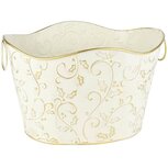 Dekoratief | Bakje ovaal, wit/goud, metaal, 26x15x20cm | A225745 Dekoratief | Bakje ovaal, wit/goud, metaal, 26x15x20cm | A225745
