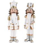 Dekoratief | Soldaat wit/zilver/goud, resina, 7x6x22cm, set van 2 stuks | A225910 Dekoratief | Soldaat wit/zilver/goud, resina, 7x6x22cm, set van 2 stuks | A225910