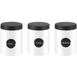 Dekoratief | Bewaarpot 'Th?/Sucre/Caf?' ,metaal, 10x10x14cm, set van 3 stuks | A228208 Dekoratief | Bewaarpot 'Th?/Sucre/Caf?' ,metaal, 10x10x14cm, set van 3 stuks | A228208