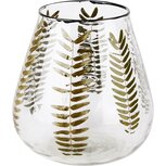 Dekoratief | Theelichthouder 'Green Leaves', transparant, glas, 12x12x12cm | A228240 Dekoratief | Theelichthouder 'Green Leaves', transparant, glas, 12x12x12cm | A228240