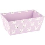 Dekoratief | Bakje 'Bunny Party', lila/wit, papier, 24x14x10cm | A230231 Dekoratief | Bakje 'Bunny Party', lila/wit, papier, 24x14x10cm | A230231