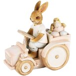 Dekoratief | Bunny op tractor, pastel, resina, 13x8x12cm | A230245 Dekoratief | Bunny op tractor, pastel, resina, 13x8x12cm | A230245