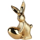 Dekoratief | Bunny m/ei, goud, porselein, 11x7x16cm | A230571 Dekoratief | Bunny m/ei, goud, porselein, 11x7x16cm | A230571