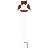 Dekoratief | Tuinprikker vogelvoeder m/uil, roest, metaal, 30x20x134cm | A230605 Dekoratief | Tuinprikker vogelvoeder m/uil, roest, metaal, 30x20x134cm | A230605