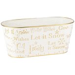 Dekoratief | Bakje ovaal 'Let It Snow', wit/goud, metaal, 25x13x11cm | A235016 Dekoratief | Bakje ovaal 'Let It Snow', wit/goud, metaal, 25x13x11cm | A235016