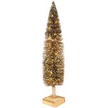 Dekoratief | Deco boompje op voet, goud, hout/pvc, LED, 15x15x68cm | A235169 Dekoratief | Deco boompje op voet, goud, hout/pvc, LED, 15x15x68cm | A235169
