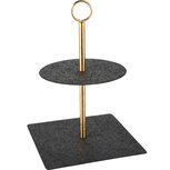 Dekoratief | Pi?ce-mont?e, zwart/goud, metaal, 18x18x26cm | A238072 Dekoratief | Pi?ce-mont?e, zwart/goud, metaal, 18x18x26cm | A238072