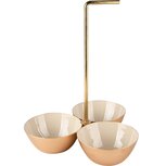 Dekoratief | Trio bowl m/handvat, goud/beige, metaal/email, 20x20x27cm | A238073 Dekoratief | Trio bowl m/handvat, goud/beige, metaal/email, 20x20x27cm | A238073