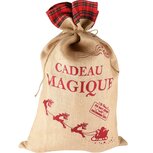 Dekoratief | Jutezak 'Cadeau Magique', naturel/rood, 50x80cm | A238092 Dekoratief | Jutezak 'Cadeau Magique', naturel/rood, 50x80cm | A238092