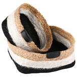 Dekoratief | Set 2 manden vierkant, jute, 20x20x10cm | A238182