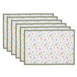 Clayre & Eef | Placemats Set van 6 Wit, Roze, Geel 48x33 cm | CFL40 Clayre & Eef | Placemats Set van 6 Wit, Roze, Geel 48x33 cm | CFL40