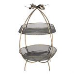 Clayre & Eef | Etagère 2 laags Goudkleurig ø 34x51 cm | 6Y5326 Clayre & Eef | Etagère 2 laags Goudkleurig ø 34x51 cm | 6Y5326