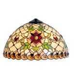 Clayre & Eef   | Lampenkap Tiffany Beige, Rood ø 30x18 cm | 5LL-9929