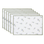 Clayre & Eef | Placemat Set van 6 Beige Groen 48x33 cm | OLF40 Clayre & Eef | Placemat Set van 6 Beige Groen 48x33 cm | OLF40