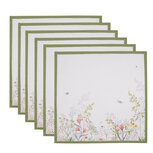 Clayre & Eef | Servetten Katoen (6) Wit Groen 40x40 cm | WFF43 Clayre & Eef | Servetten Katoen (6) Wit Groen 40x40 cm | WFF43