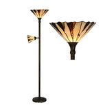 Clayre & Eef | Tiffany Vloerlamp Beige ø 38x178 cm E27/max 1x60W E14/max 1x15W | 5LL-6319 Clayre & Eef | Tiffany Vloerlamp Beige ø 38x178 cm E27/max 1x60W E14/max 1x15W | 5LL-6319