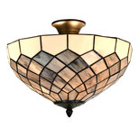 Clayre & Eef | Plafondlamp Tiffany Grijs ø 41x24 cm E14/max 2x40W | 5LL-6331 Clayre & Eef | Plafondlamp Tiffany Grijs ø 41x24 cm E14/max 2x40W | 5LL-6331