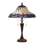 Clayre & Eef | Tiffany Tafellamp Blauw ø 40x60 cm E27/max 2x60W | 5LL-6338 Clayre & Eef | Tiffany Tafellamp Blauw ø 40x60 cm E27/max 2x60W | 5LL-6338
