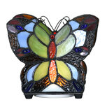 Clayre & Eef | Tiffany Tafellamp Vlinder Blauw 15x8x13 cm (LED) | 5LL-6340 Clayre & Eef | Tiffany Tafellamp Vlinder Blauw 15x8x13 cm (LED) | 5LL-6340