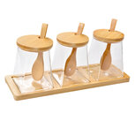 Clayre & Eef | Voorraadpot Deksel Transparant (3) 7x7x10 cm / 29x9x12 cm | 6GL4410 Clayre & Eef | Voorraadpot Deksel Transparant (3) 7x7x10 cm / 29x9x12 cm | 6GL4410