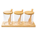 Clayre & Eef | Voorraadpot Deksel Transparant (3) ø 8x10 cm / 29x9x12 cm | 6GL4411 Clayre & Eef | Voorraadpot Deksel Transparant (3) ø 8x10 cm / 29x9x12 cm | 6GL4411