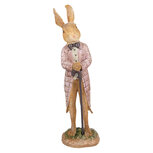 Clayre & Eef | Decoratie Konijn Bruin Roze 7x6x21 cm | 6PR4097 Clayre & Eef | Decoratie Konijn Bruin Roze 7x6x21 cm | 6PR4097