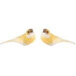 Dekoratief | Clip m/vogeltje, geel, PVC, 9x4x5cm, set van 2 stuks | A240187