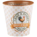 Dekoratief | Bloempot 'Rise and Shine', wit/oranje, metaal, 15x15x15cm | A240265