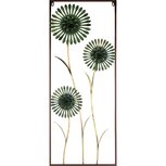 Dekoratief | Wanddecoratie m/bloemen, groen, metaal, 40x4x100cm | A240284 Dekoratief | Wanddecoratie m/bloemen, groen, metaal, 40x4x100cm | A240284