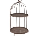 Dekoratief | Open kooi m/2 lagen, grijs, metaal, 24x24x47cm | A240296 Dekoratief | Open kooi m/2 lagen, grijs, metaal, 24x24x47cm | A240296