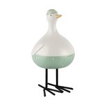 Dekoratief | Zeevogel staand m/broekje, wit/blauw, resina, 10x10x20cm | A240311