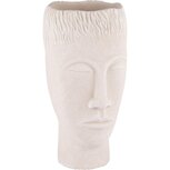 Dekoratief | Bloempot gezicht man, grijs, cement, 14x13x25cm | A240780