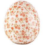 Dekoratief | Deco ei 'Tiny Red Flowers', keramiek, 14x14x16cm | A240834