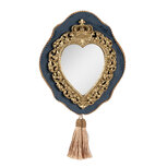 Clayre & Eef   | Wandspiegel Blauw Goudkleurig 19x3x22 cm | 62S294