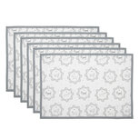 Clayre & Eef | Placemats Set van 6 Wit Grijs 48x33 cm | LGD40 Clayre & Eef | Placemats Set van 6 Wit Grijs 48x33 cm | LGD40