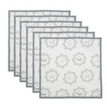 Clayre & Eef | Servetten Katoen Set van 6 Wit Grijs 40x40 cm | LGD43 Clayre & Eef | Servetten Katoen Set van 6 Wit Grijs 40x40 cm | LGD43