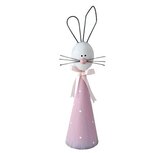 Clayre & Eef   | Decoratie Beeld Konijn Roze Wit 18x14x60 cm | 5Y1220