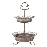 Clayre & Eef | Etagère 2 laags Bruin ø 37x61 cm | 5Y1205 Clayre & Eef | Etagère 2 laags Bruin ø 37x61 cm | 5Y1205