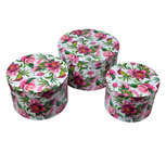 Clayre & Eef | Hoedendoos Set van 3 Roze Wit ø 26x15 / ø 22x15 / ø 19x14 cm | 65455 Clayre & Eef | Hoedendoos Set van 3 Roze Wit ø 26x15 / ø 22x15 / ø 19x14 cm | 65455