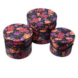 Clayre & Eef | Hoedendoos Set van 3 Oranje Zwart ø 23x20 / ø 20x17 / ø 17x14 cm | 65457 Clayre & Eef | Hoedendoos Set van 3 Oranje Zwart ø 23x20 / ø 20x17 / ø 17x14 cm | 65457