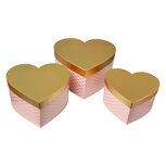 Clayre & Eef | Opbergdoos Hart Roze Goudkleurig (3) 27x24x15 / 24x21x14 / 21x19x12 cm | 65460 Clayre & Eef | Opbergdoos Hart Roze Goudkleurig (3) 27x24x15 / 24x21x14 / 21x19x12 cm | 65460