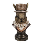 Clayre & Eef   | Decoratie Beeld Konijn Goudkleurig Rood 19x16x35 cm | 6PR4140