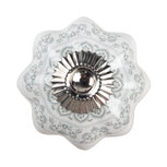 Clayre & Eef | Deurknop Wit Grijs ø 4x2 cm | 62336 Clayre & Eef | Deurknop Wit Grijs ø 4x2 cm | 62336