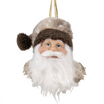 Clayre & Eef | Decoratie Hanger Kerstman Bruin Wit 10x9x28 cm | 65270 Clayre & Eef | Decoratie Hanger Kerstman Bruin Wit 10x9x28 cm | 65270