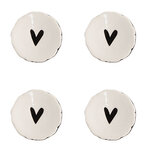 Clayre & Eef   | Deurknop set van 4 Beige, Zwart ø 4x3/6 cm | 65285