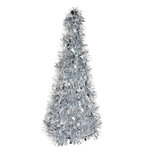 Clayre & Eef | Kerstdecoratie Kerstboom Zilverkleurig ø 16x38 cm | 65541M Clayre & Eef | Kerstdecoratie Kerstboom Zilverkleurig ø 16x38 cm | 65541M