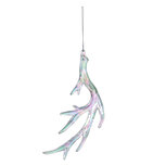 Clayre & Eef | Decoratie Hanger Gewei Zilverkleurig 18x2x8 cm | 65600 Clayre & Eef | Decoratie Hanger Gewei Zilverkleurig 18x2x8 cm | 65600