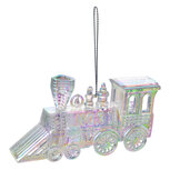 Clayre & Eef | Decoratie Hanger Locomotief Zilverkleurig 12x2x7 cm | 65601 Clayre & Eef | Decoratie Hanger Locomotief Zilverkleurig 12x2x7 cm | 65601
